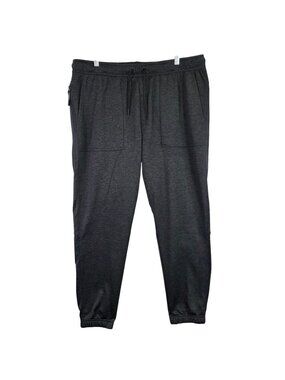 Mens Alive Black Pull On Quick Dry Drawstring Pants Elastic Waist Polyester XL